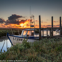 Buy canvas prints of Sunrise over Thornham Old Harbour by David Powley