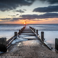 Buy canvas prints of Golden Sunrise over Norfolk Beach by David Powley