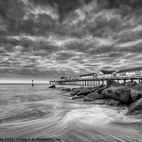 Buy canvas prints of First Light on Southwold Pier  by David Powley