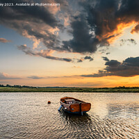 Buy canvas prints of High Tide Sunset At Blakeney by David Powley