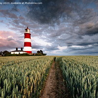 Buy canvas prints of Evening Clouds Over Happisburgh Lighthouse by David Powley