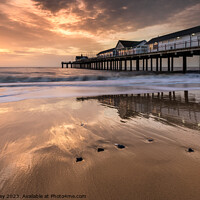 Buy canvas prints of Southwold Pier Reflections by David Powley