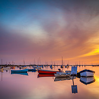 Buy canvas prints of Early morning reflections at Brancaster Staithe  by David Powley