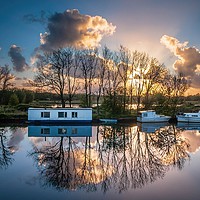 Buy canvas prints of Reflections on the River Yare at Whitlingham by David Powley