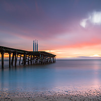 Buy canvas prints of Winter sunrise over the Pier by David Powley
