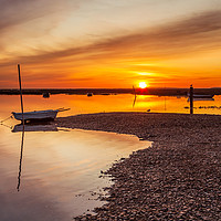 Buy canvas prints of Summer sunrise at Brancaster Staithe by David Powley