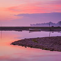 Buy canvas prints of Dawn colour at Brancaster Staithe by David Powley