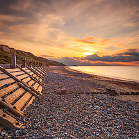 Buy canvas prints of Overstrand Beach Sunset by David Powley