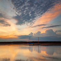 Buy canvas prints of Evening colour in the sky at Burnham Overy Staithe by David Powley
