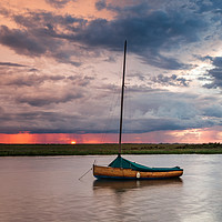Buy canvas prints of Stormy sunset over Blakeney by David Powley