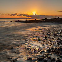 Buy canvas prints of Radiant Sunrise on Cromer Beach by David Powley