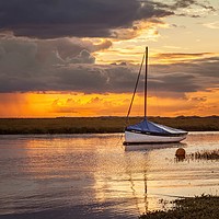 Buy canvas prints of Stormy sunset at Blakeney by David Powley