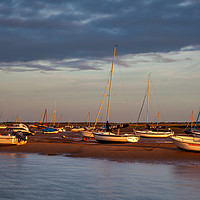 Buy canvas prints of Waiting for the tide at Brancaster Staithe by David Powley