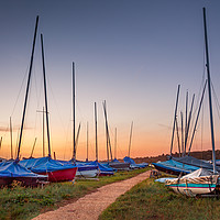 Buy canvas prints of Blakeney boats at dawn  by David Powley