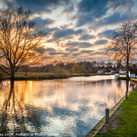 Buy canvas prints of Coltishall river sunset by David Powley