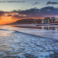 Buy canvas prints of Cromer seafront sunrise by David Powley