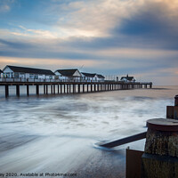 Buy canvas prints of Dawn over Southwold Pier by David Powley