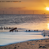 Buy canvas prints of Sunrise on the beach at  Caister-on-sea  by David Powley