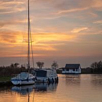 Buy canvas prints of Thurne Winter Sunset by David Powley