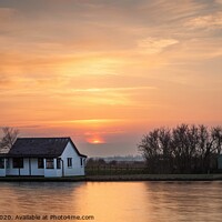 Buy canvas prints of River Thurne Sunset by David Powley