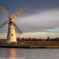 Buy canvas prints of Early Light on Thurne Mill Norfolk by David Powley