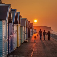Buy canvas prints of Sunset Walk on Cromer Seafront  by David Powley
