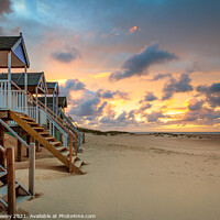 Buy canvas prints of Wells-next-the-sea Beach Sunset Norfolk by David Powley