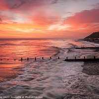 Buy canvas prints of Sunrise From Cromer Pier Norfolk by David Powley