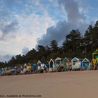 Buy canvas prints of Colourful Beach Huts at Wells North Norfolk  by David Powley