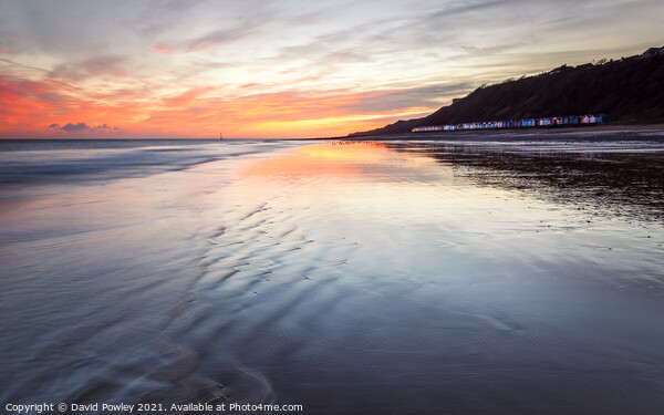 November Sunrise on Cromer Beach North Norfolk Framed Mounted Print by David Powley