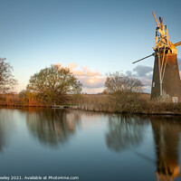 Buy canvas prints of Early Morning Light on Turf Fen Mill Norfolk by David Powley