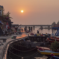 Buy canvas prints of Hoi An At Sunrise by Caroline Claye