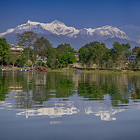 Buy canvas prints of Lake Phewa, Pokhara by Caroline Claye