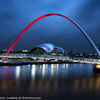 Buy canvas prints of Gateshead Sage Theatre and the Millennium Bridge by Phillip Dove LRPS