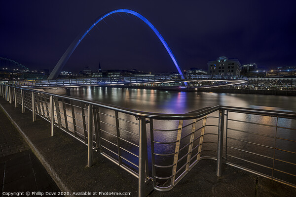 Millennium Bridge Newcastle Picture Board by Phillip Dove LRPS