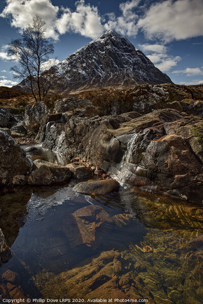 Cool Waters at the Buachaille Etive Mor Picture Board by Phillip Dove LRPS