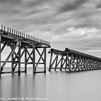 Buy canvas prints of Steetley Pier in Black and White by Phillip Dove LRPS