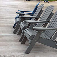Buy canvas prints of Adirondack Chairs on Boardwalk by Nathan Bickel