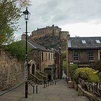 Buy canvas prints of Edinburgh Castle view from the Vennel by Theo Spanellis