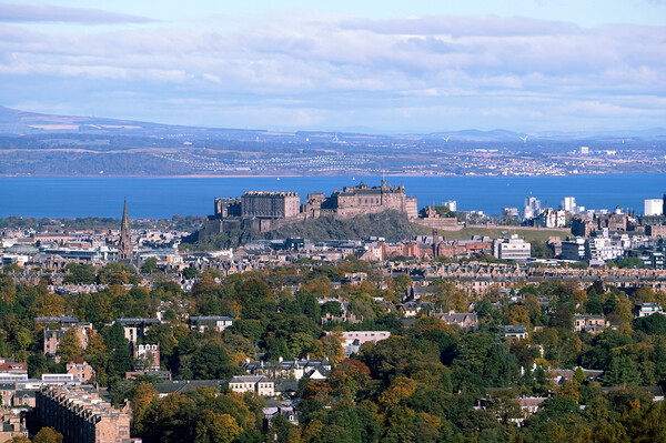 Edinburgh Castle view from above Picture Board by Theo Spanellis
