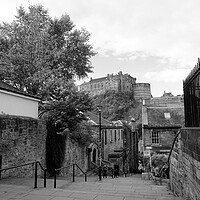 Buy canvas prints of Edinburgh Castle from the Vennel by Theo Spanellis