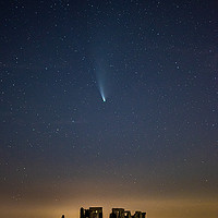 Buy canvas prints of Comet Neowise Stonehenge by Steve Lewis