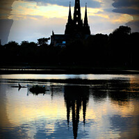 Buy canvas prints of Lichfield Cathedral by Sue HASKER