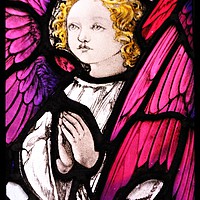 Buy canvas prints of ANGEL IN STAINED GLASS by Sue HASKER