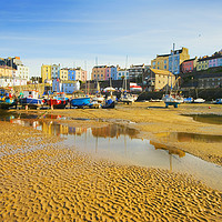 Buy canvas prints of Tide Out At Tenby, Pembrokeshire by DHWebb Art