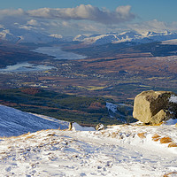 Buy canvas prints of View towards Fort William from Ben Nevis by DHWebb Art
