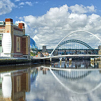 Buy canvas prints of Famous Bridges on the Tyne at Newcastle by DHWebb Art