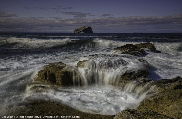 The cauldron with views to Bass Rock. Picture Board by Scotland's Scenery
