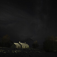 Buy canvas prints of Black rock cottage at night by Scotland's Scenery