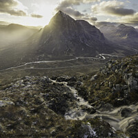 Buy canvas prints of Glencoe Sunburst by Scotland's Scenery